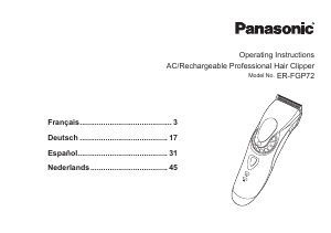 Manual de uso Panasonic ER-FGP72 Cortapelos