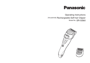 Kullanım kılavuzu Panasonic ER-GS60 Saç kesme makinesi