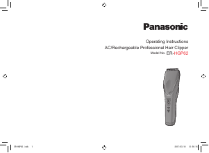 Kullanım kılavuzu Panasonic ER-HGP62 Saç kesme makinesi