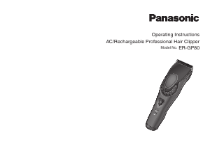 Handleiding Panasonic ER-GP80 Tondeuse