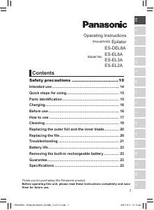 Manual de uso Panasonic ES-EL3A Depiladora