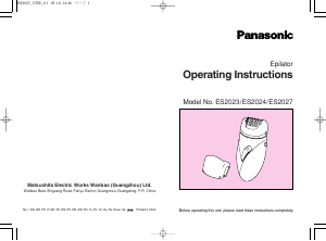 Manual Panasonic ES-2023 Epilator