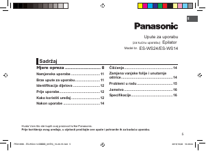 Priručnik Panasonic ES-WS14 Epilator