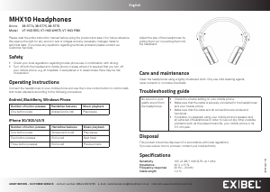 Manual Exibel MHX10 Headphone