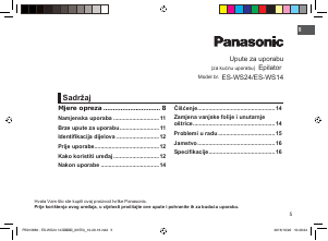 Priručnik Panasonic ES-WS24 Epilator