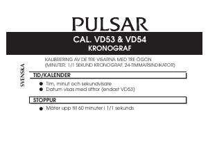 Bruksanvisning Pulsar PT3729X1 Regular Armbandsur