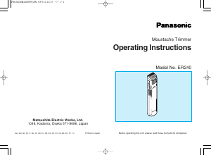 Manuale Panasonic ER-240 Tagliacapelli