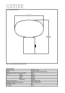 Kasutusjuhend Lucide 03520/01/65 Charlize Lamp