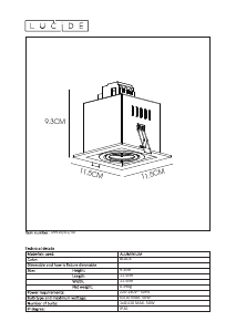 사용 설명서 Lucide 09926/01/30 Chimney 램프