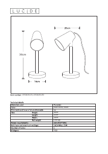 Kasutusjuhend Lucide 13528/01/30 Bryton Lamp