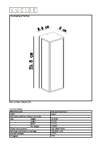 Manual Lucide 15802/01/30 Dukan Lampă