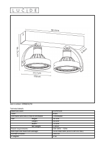 Hướng dẫn sử dụng Lucide 22968/24/30 Dorian Đèn