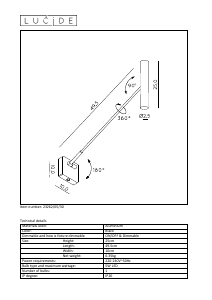 Bruksanvisning Lucide 23262/05/30 Wygo Lampa