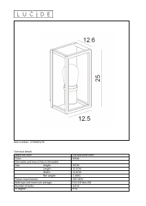 Hướng dẫn sử dụng Lucide 27200/01/31 Carlyn Đèn