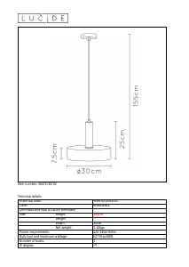 Bruksanvisning Lucide 30472/30/02 Giada Lampa