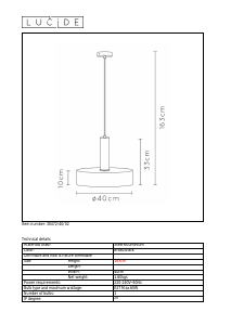 説明書 Lucide 30472/40/02 Giada ランプ