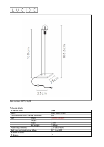 Kasutusjuhend Lucide 30771/10/30 Ottelien Lamp