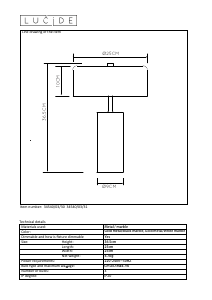 사용 설명서 Lucide 34540/03/31 Mirasol 램프