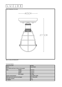 Kasutusjuhend Lucide 45156/01/97 Zych Lamp