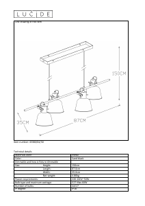 Kasutusjuhend Lucide 45380/04/30 Pia Lamp