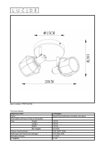 Manual Lucide 77977/12/30 Nila Lampă