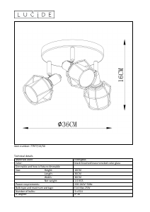 Bruksanvisning Lucide 77977/13/30 Nila Lampa