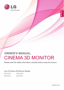 Manual LG D2743P-BN LCD Monitor