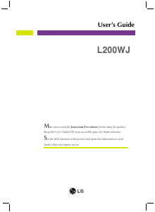 Manual LG L200WJ-BF LCD Monitor