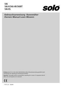 Bedienungsanleitung Solo 546-HR Rasenmäher