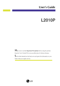 Manual LG L2010B LCD Monitor