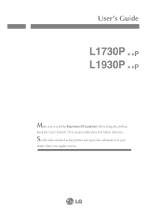 Manual LG L1930PSUP LCD Monitor