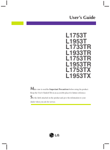 Manual LG L1753TR-SF LCD Monitor