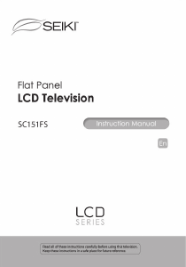 Manual SEIKI SC151FS LCD Television