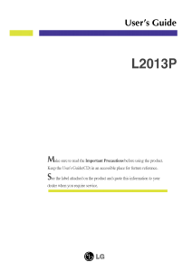 Manual LG L2013P LCD Monitor