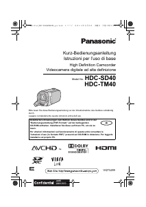 Bedienungsanleitung Panasonic HDC-SD40EG Camcorder