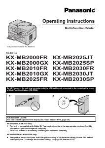 Manual Panasonic KX-MB2010FR Multifunctional Printer