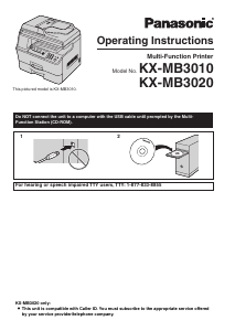 Manual Panasonic KX-MB3010KXMB3020 Multifunctional Printer