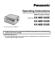 Manual Panasonic KX-MB1530E Multifunctional Printer