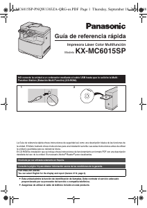 Manual de uso Panasonic KX-MC6015SP Impresora multifunción