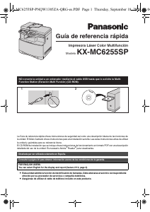 Manual de uso Panasonic KX-MC6255SP Impresora multifunción