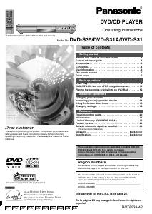 Bruksanvisning Panasonic DVD-S31A DVD spelare