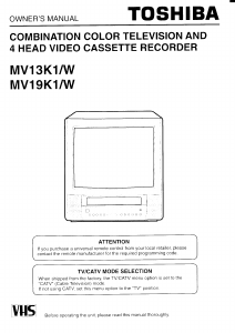 Handleiding Toshiba MW13K1 Televisie