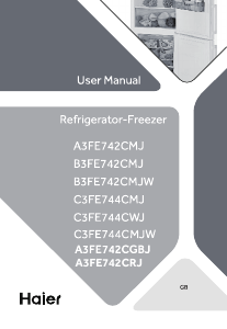 Mode d’emploi Haier C3FE744CMJW Réfrigérateur combiné