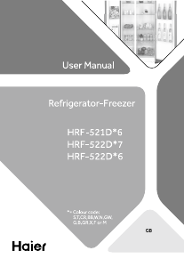 Mode d’emploi Haier HRF-522DBB6 Réfrigérateur combiné