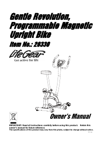 Manual LifeGear 20330 Gentle Exercise Bike