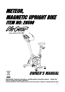 Manual LifeGear 20590 Meteor Exercise Bike