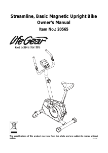 Manual LifeGear 20565 Streamline Exercise Bike