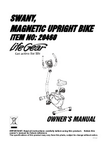 Manual LifeGear 20460 Swany Exercise Bike