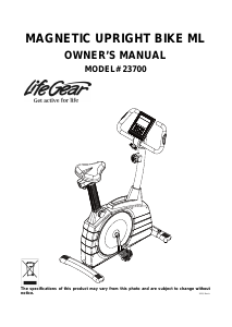 Manual LifeGear 23700 Exercise Bike