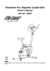 Manual LifeGear 20660 Streamline Pro Exercise Bike